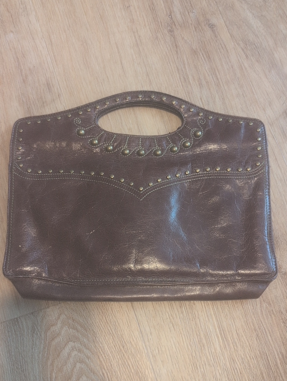 HOBO International Women's Brown Studded Leather Handbag